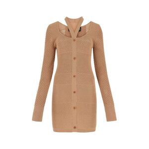 Andrea Adamo Women Biscuit Mesh Mini Dress